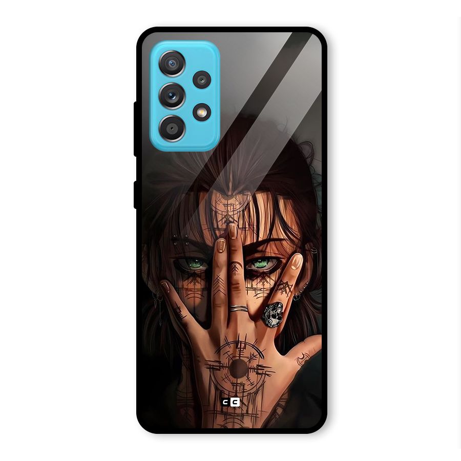 Eren Yeager Illustration Glass Back Case for Galaxy A52