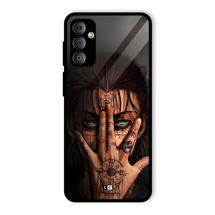 Eren Yeager Illustration Glass Back Case for Galaxy F23