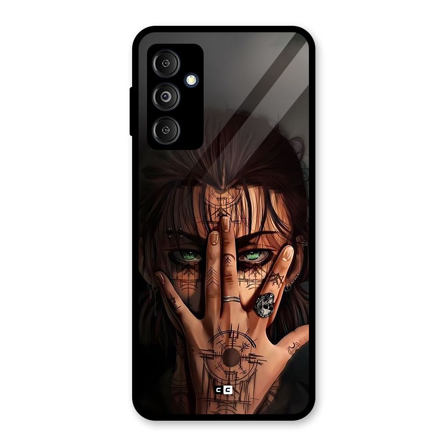 Eren Yeager Illustration Glass Back Case for Galaxy M14 5G