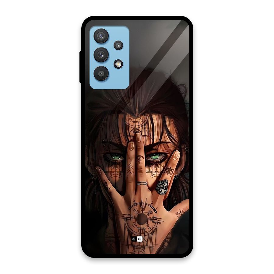 Eren Yeager Illustration Glass Back Case for Galaxy M32 5G