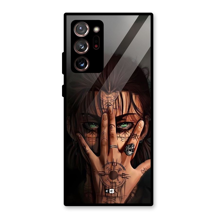 Eren Yeager Illustration Glass Back Case for Galaxy Note 20 Ultra