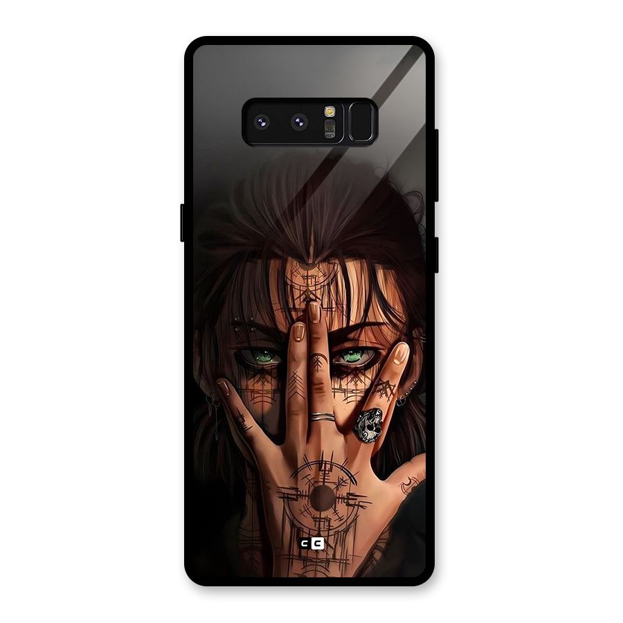 Eren Yeager Illustration Glass Back Case for Galaxy Note 8