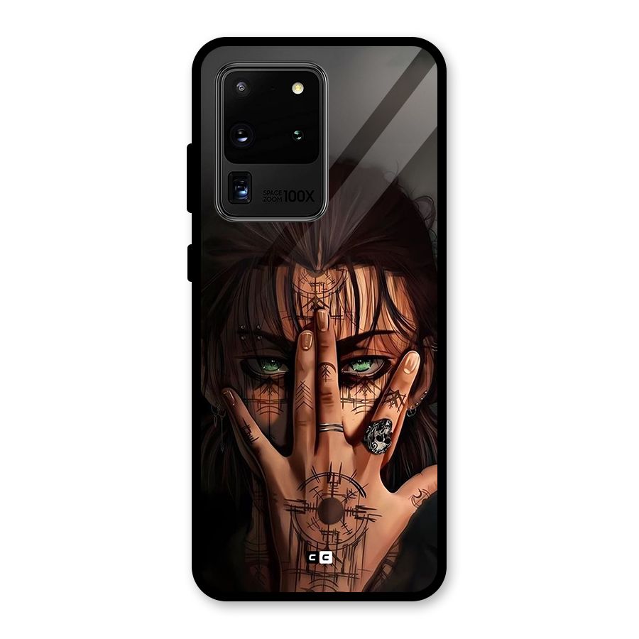Eren Yeager Illustration Glass Back Case for Galaxy S20 Ultra