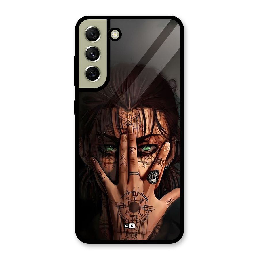 Eren Yeager Illustration Glass Back Case for Galaxy S21 FE 5G