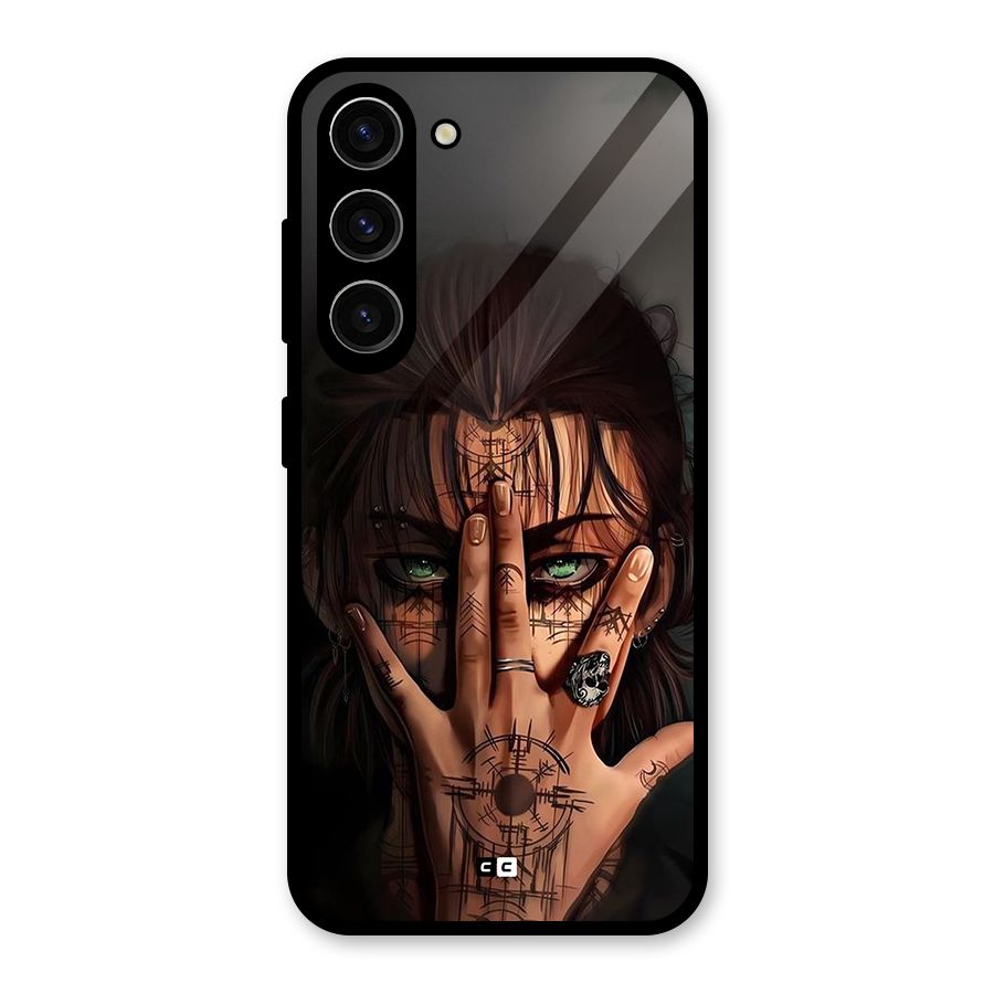 Eren Yeager Illustration Glass Back Case for Galaxy S23