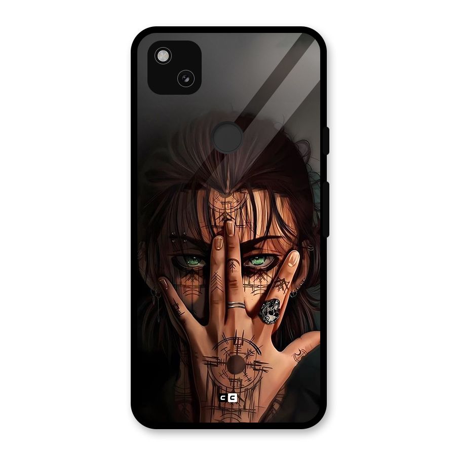 Eren Yeager Illustration Glass Back Case for Google Pixel 4a