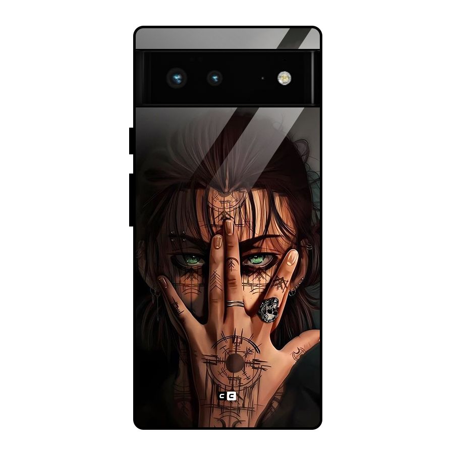 Eren Yeager Illustration Glass Back Case for Google Pixel 6