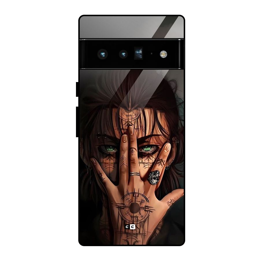 Eren Yeager Illustration Glass Back Case for Google Pixel 6 Pro