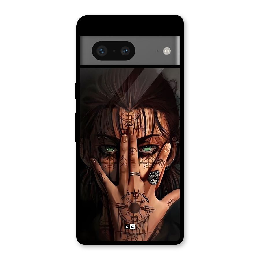 Eren Yeager Illustration Glass Back Case for Google Pixel 7