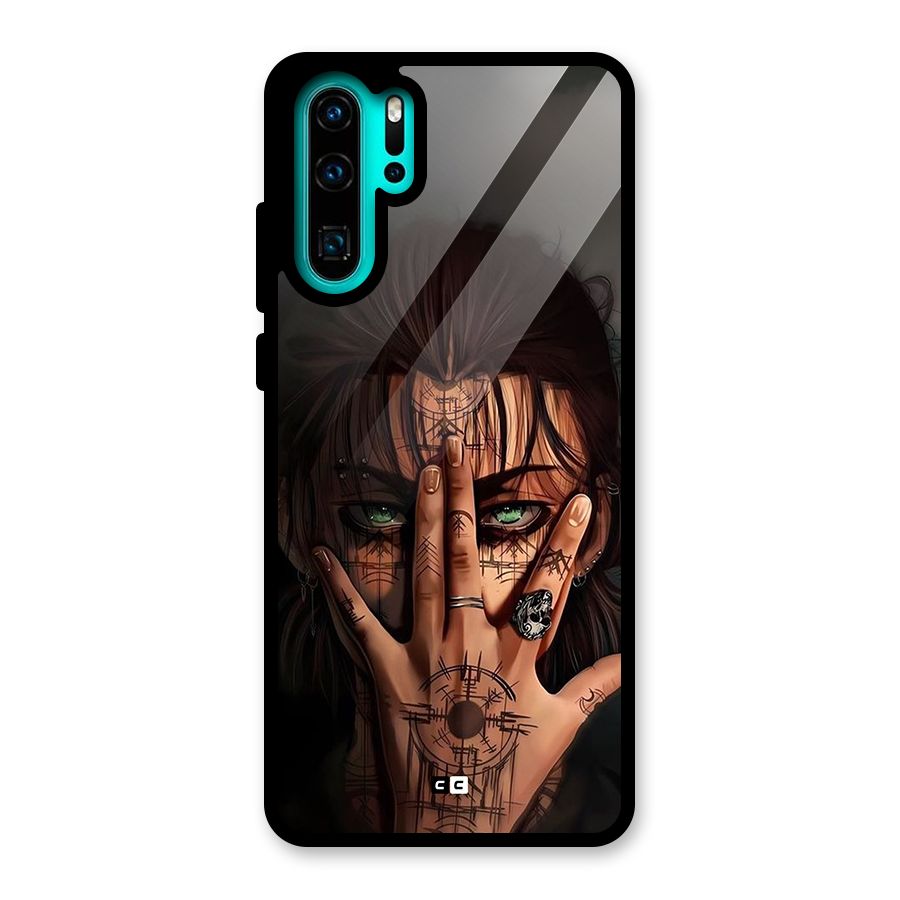 Eren Yeager Illustration Glass Back Case for Huawei P30 Pro