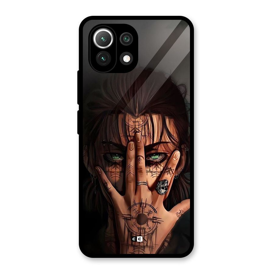 Eren Yeager Illustration Glass Back Case for Mi 11 Lite
