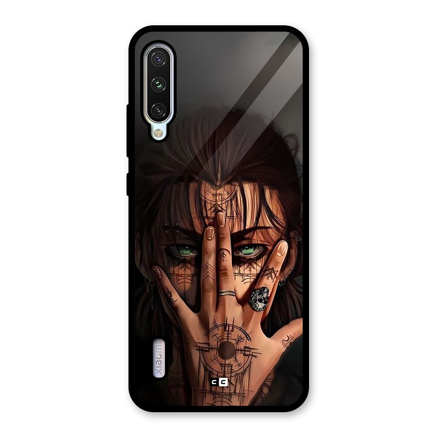 Eren Yeager Illustration Glass Back Case for Mi A3
