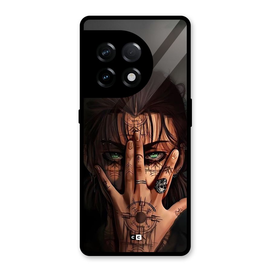 Eren Yeager Illustration Glass Back Case for OnePlus 11R