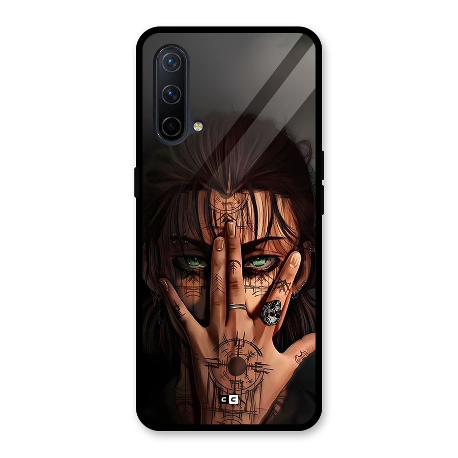 Eren Yeager Illustration Glass Back Case for OnePlus Nord CE 5G