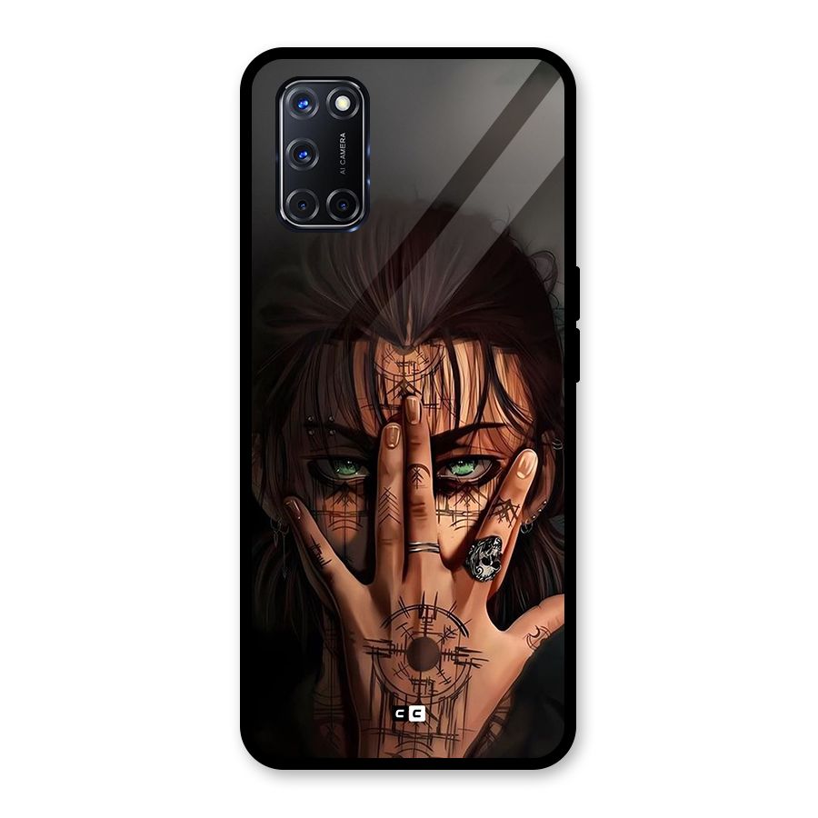 Eren Yeager Illustration Glass Back Case for Oppo A52