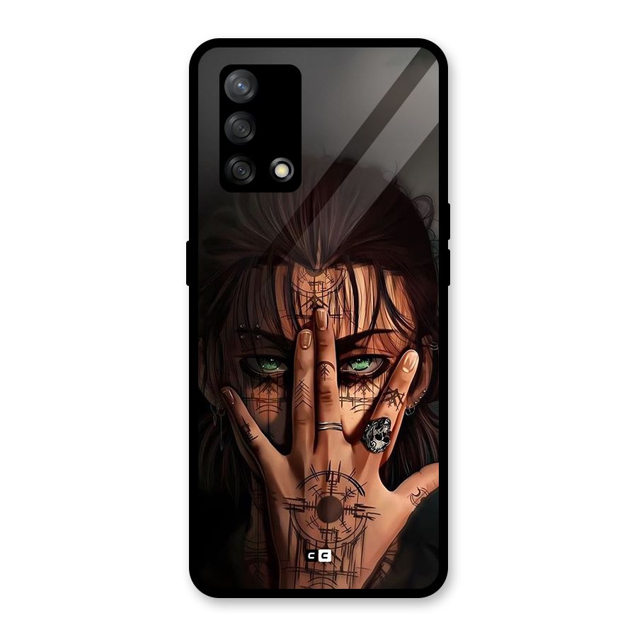 Eren Yeager Illustration Glass Back Case for Oppo F19