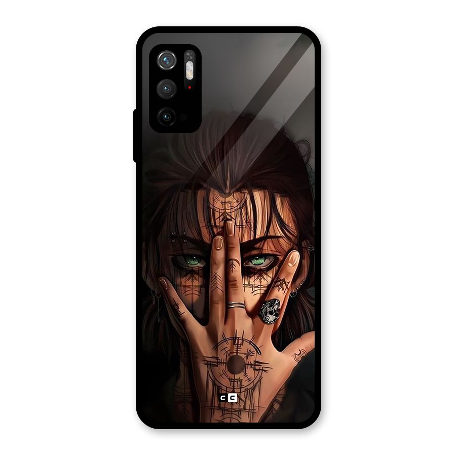 Eren Yeager Illustration Glass Back Case for Poco M3 Pro 5G