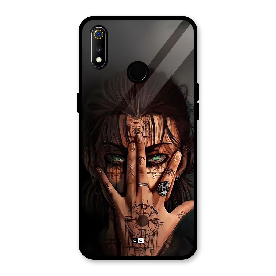 Eren Yeager Illustration Glass Back Case for Realme 3