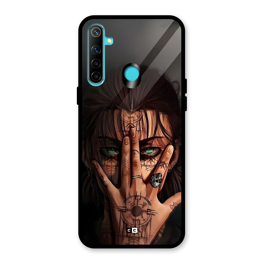 Eren Yeager Illustration Glass Back Case for Realme 5i