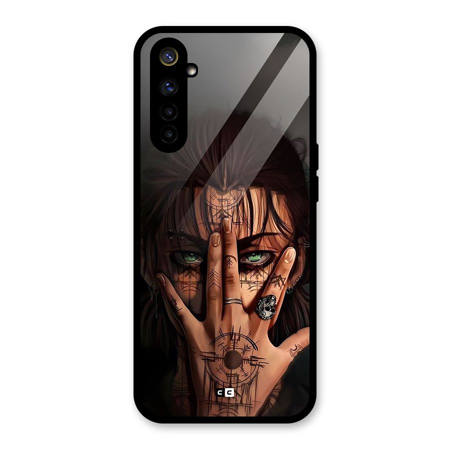 Eren Yeager Illustration Glass Back Case for Realme 6