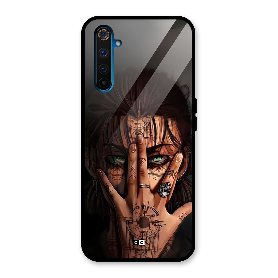 Eren Yeager Illustration Glass Back Case for Realme 6 Pro