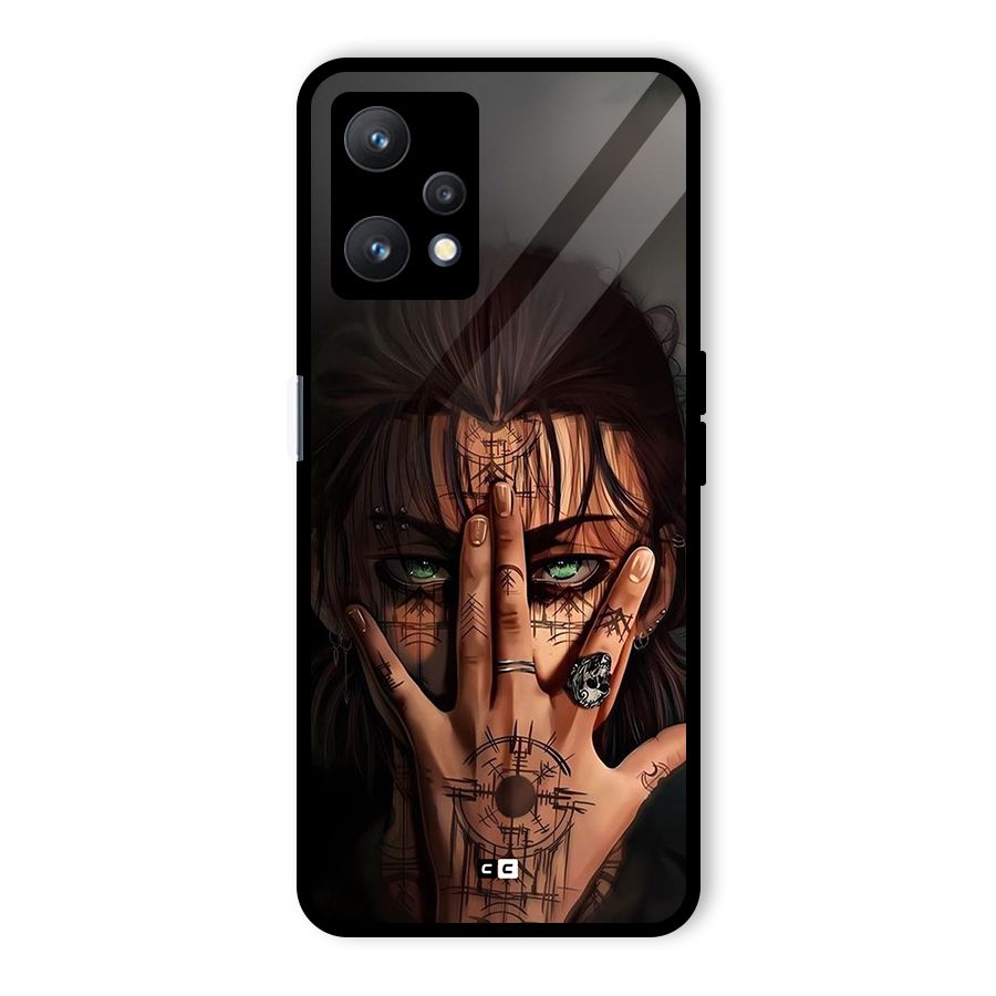 Eren Yeager Illustration Glass Back Case for Realme 9 Pro 5G