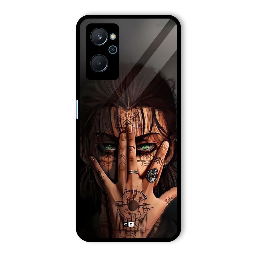 Eren Yeager Illustration Glass Back Case for Realme 9i