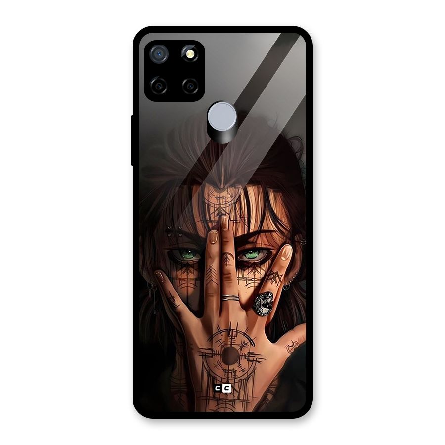 Eren Yeager Illustration Glass Back Case for Realme C15