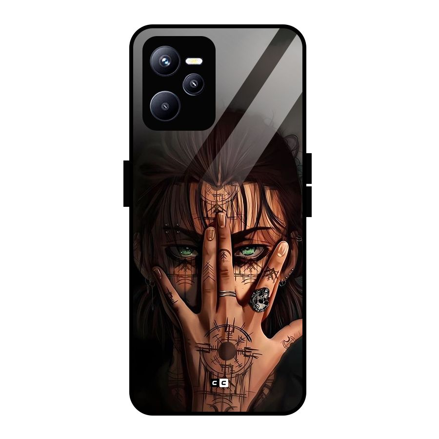 Eren Yeager Illustration Glass Back Case for Realme C35