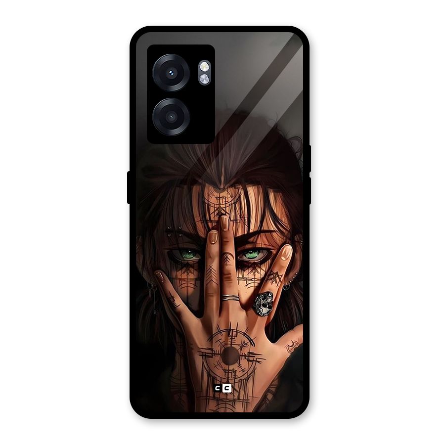 Eren Yeager Illustration Glass Back Case for Realme Narzo 50 5G