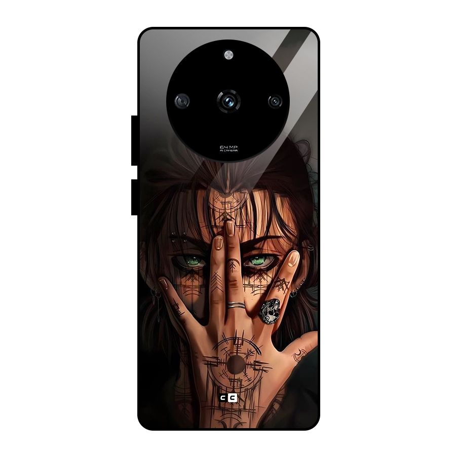 Eren Yeager Illustration Glass Back Case for Realme Narzo 60 5G