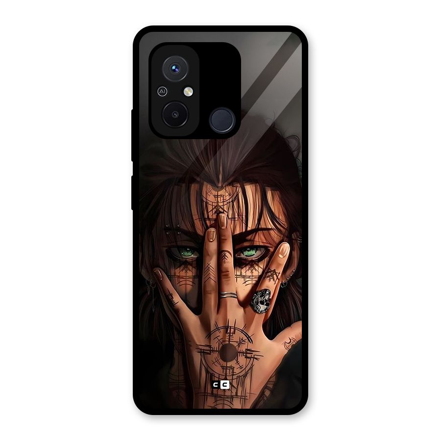 Eren Yeager Illustration Glass Back Case for Redmi 12C
