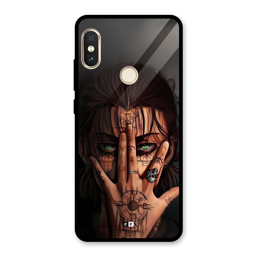 Eren Yeager Illustration Glass Back Case for Redmi Note 5 Pro