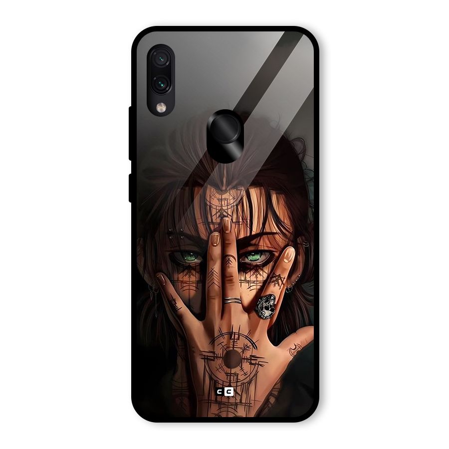 Eren Yeager Illustration Glass Back Case for Redmi Note 7