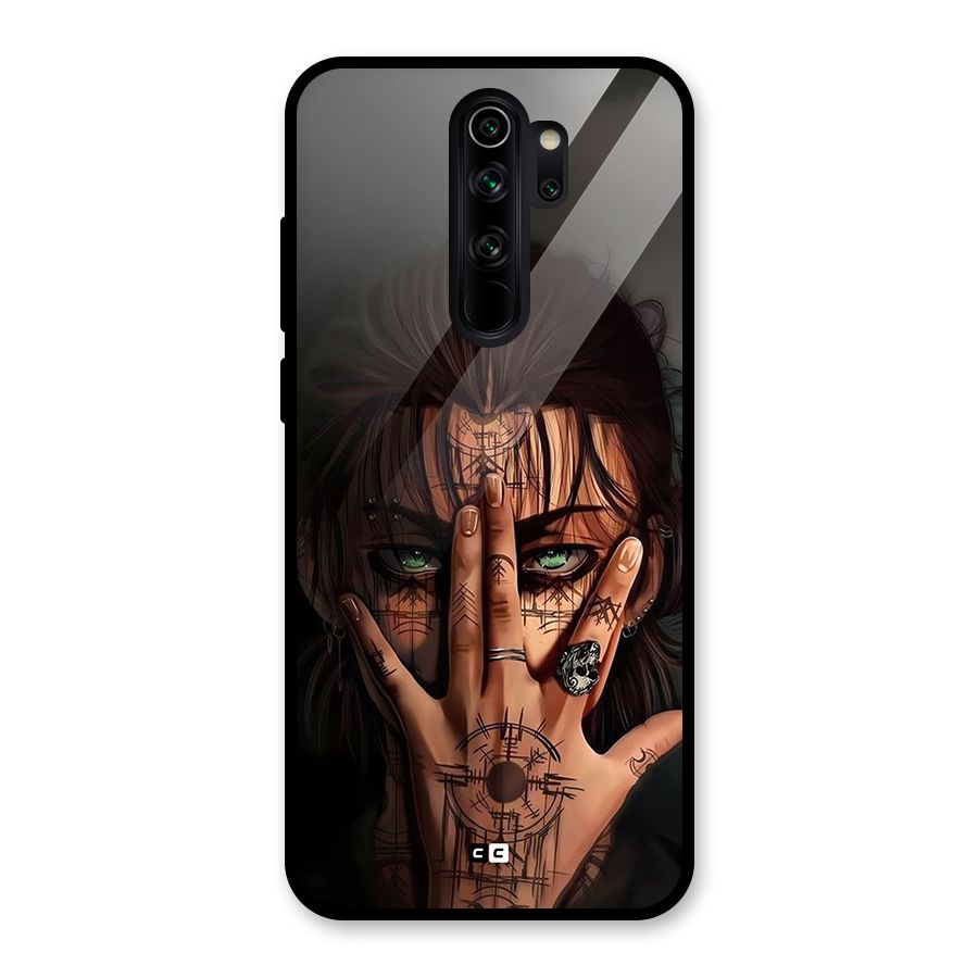 Eren Yeager Illustration Glass Back Case for Redmi Note 8 Pro