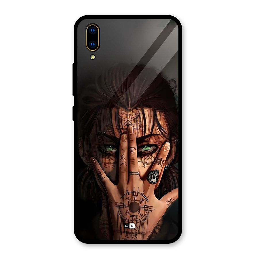 Eren Yeager Illustration Glass Back Case for Vivo V11 Pro