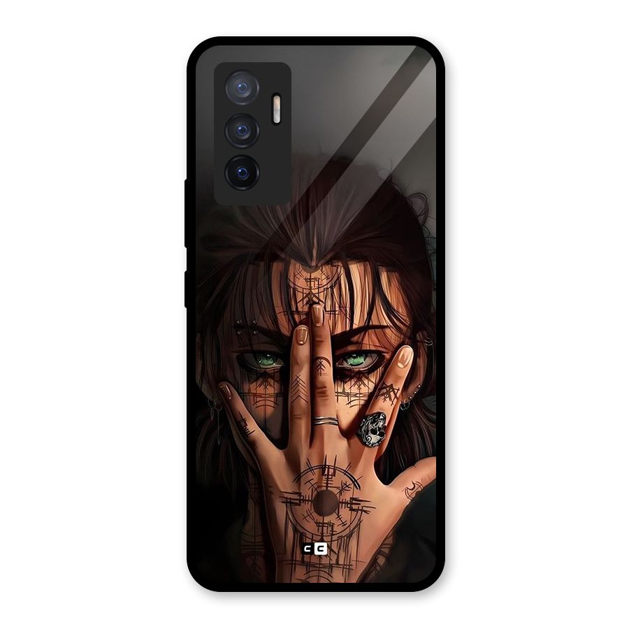 Eren Yeager Illustration Glass Back Case for Vivo V23e