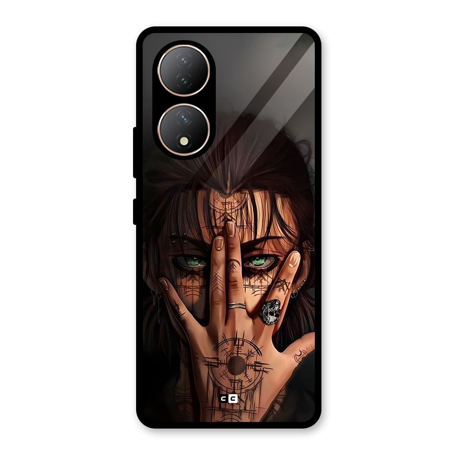 Eren Yeager Illustration Glass Back Case for Vivo Y100