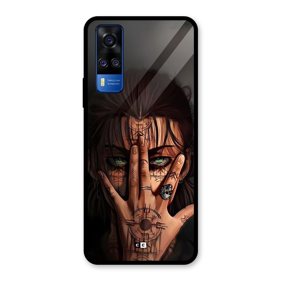 Eren Yeager Illustration Glass Back Case for Vivo Y31