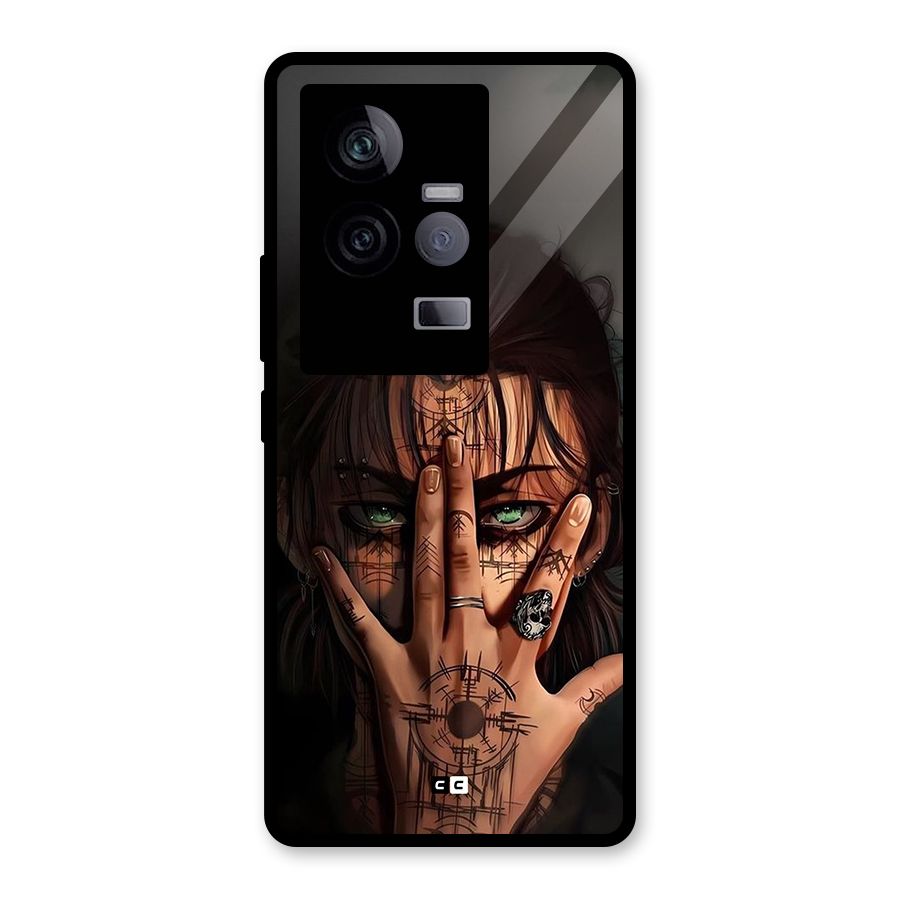 Eren Yeager Illustration Glass Back Case for Vivo iQOO 11 5G