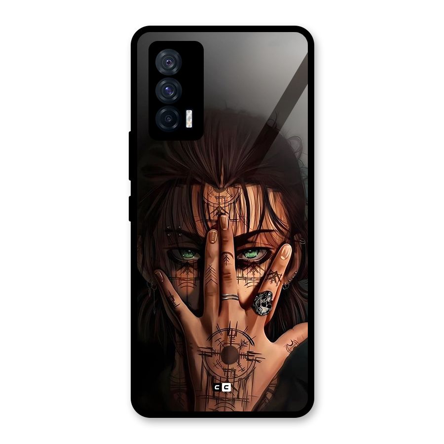 Eren Yeager Illustration Glass Back Case for Vivo iQOO 7 5G