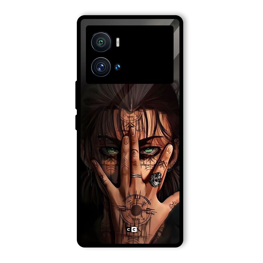 Eren Yeager Illustration Glass Back Case for Vivo iQOO 9 Pro