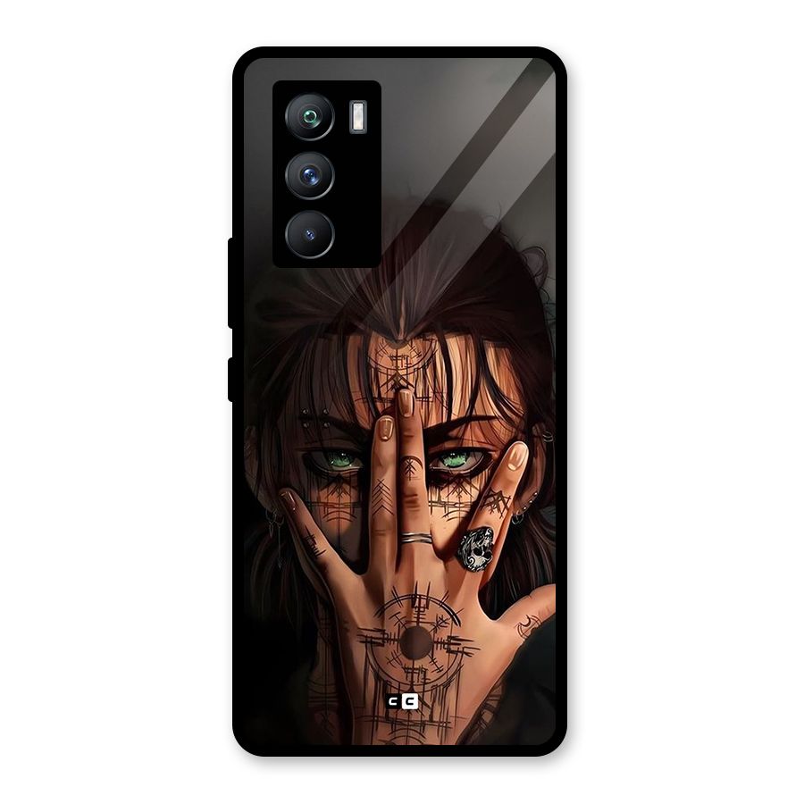 Eren Yeager Illustration Glass Back Case for Vivo iQOO 9 SE