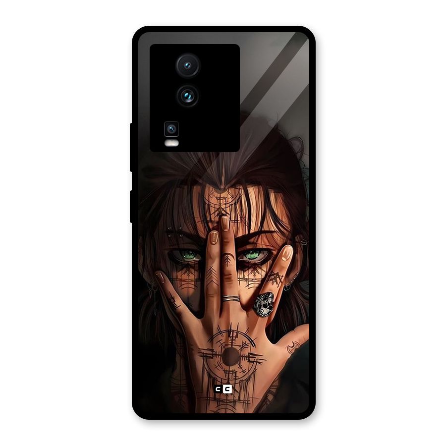 Eren Yeager Illustration Glass Back Case for Vivo iQOO Neo 7