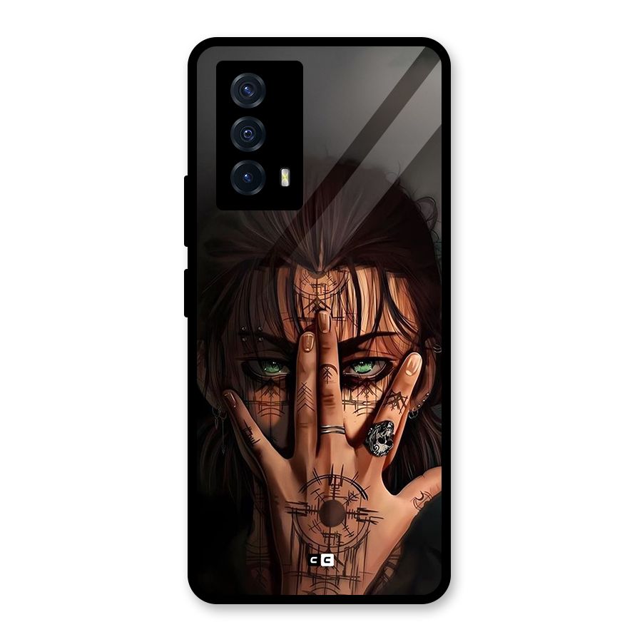 Eren Yeager Illustration Glass Back Case for Vivo iQOO Z5