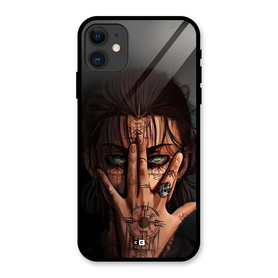 Eren Yeager Illustration Glass Back Case for iPhone 11