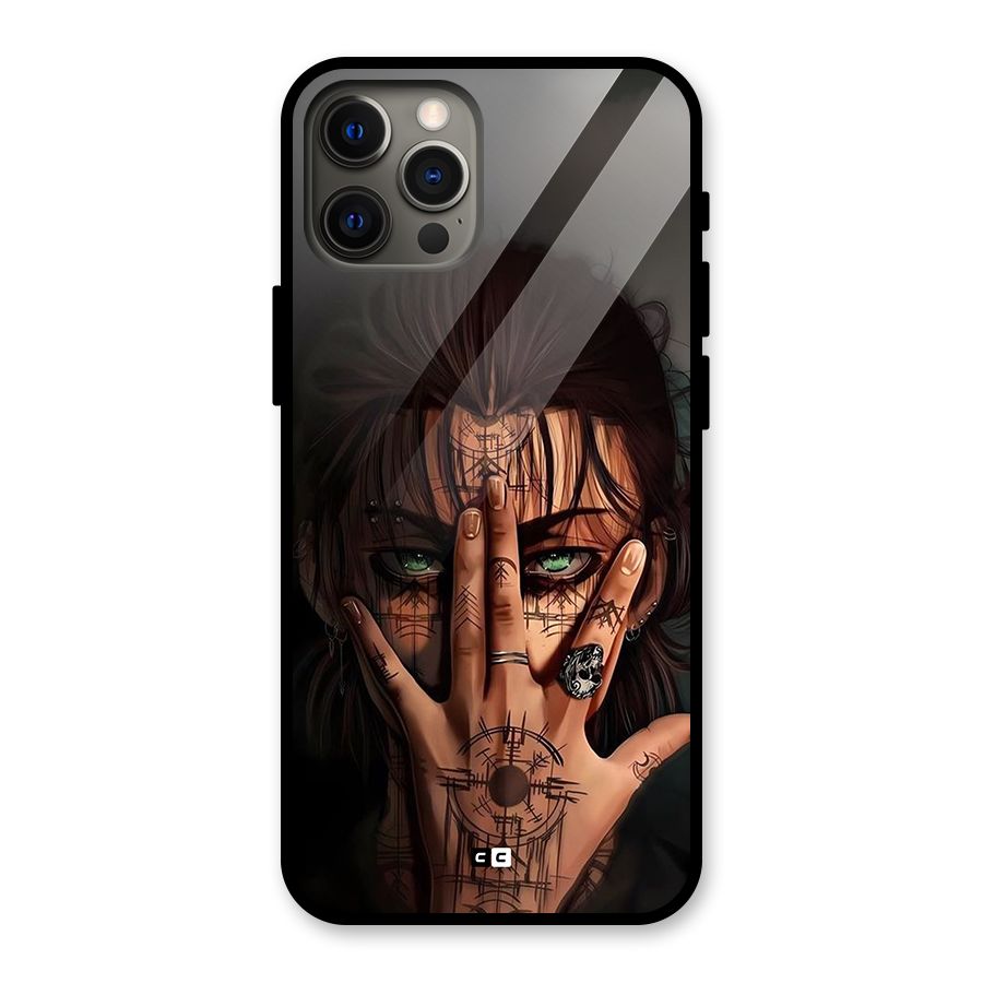 Eren Yeager Illustration Glass Back Case for iPhone 12 Pro Max