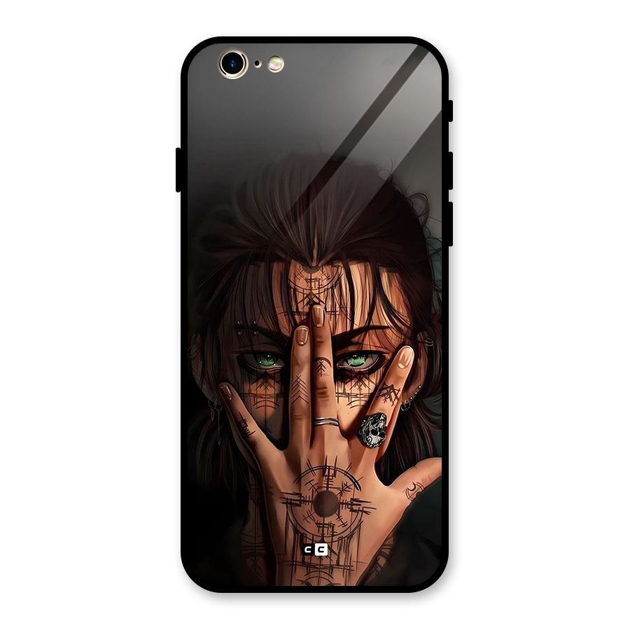 Eren Yeager Illustration Glass Back Case for iPhone 6 6S