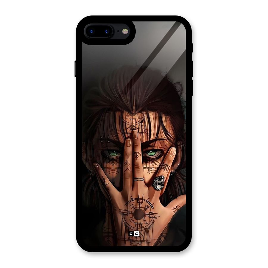 Eren Yeager Illustration Glass Back Case for iPhone 8 Plus