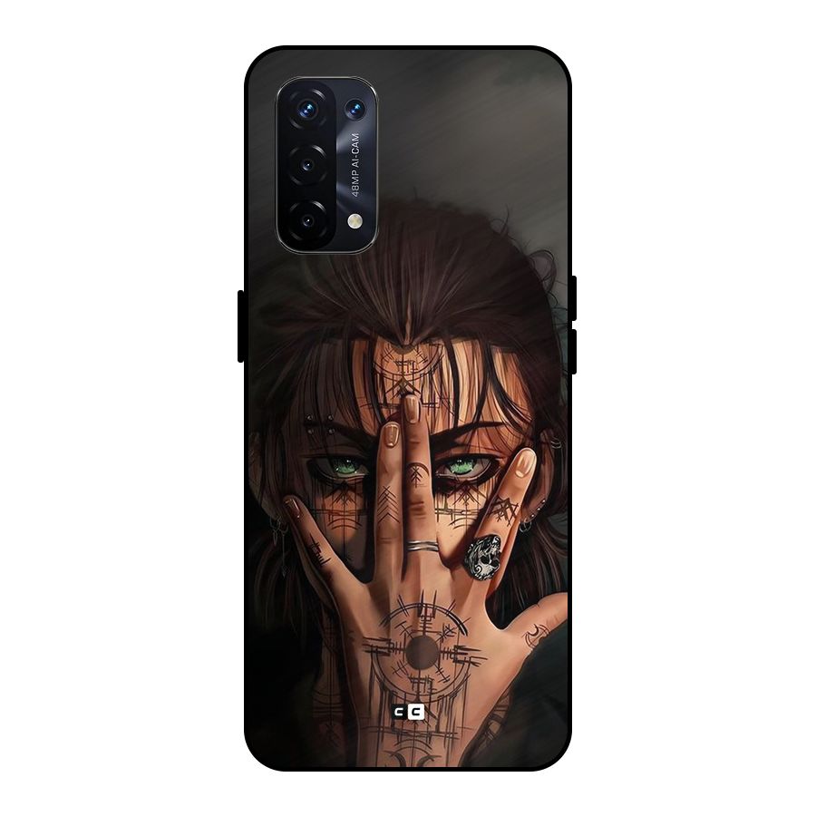 Eren Yeager Illustration Metal Back Case for Oppo A74 5G
